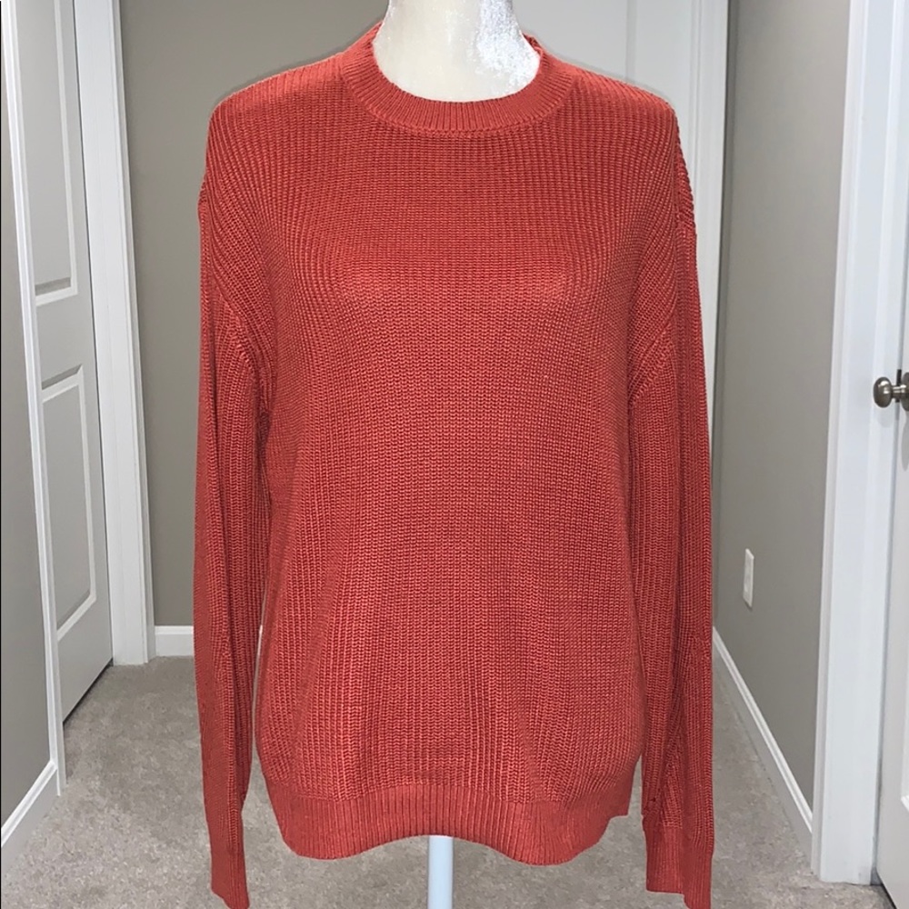 Heathered spice crew neck sweater